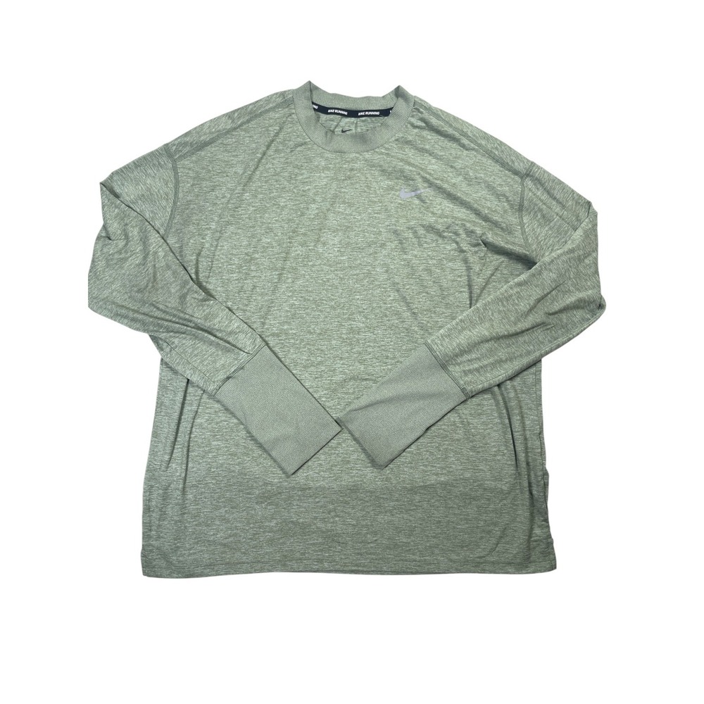 Nike Running Dri-FIT Shirt Women's XL Sage Green Thumbhole Sleeve Activewear
